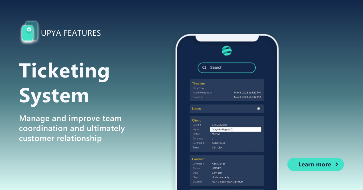 Upya | Ticketing System | Field ticketing software